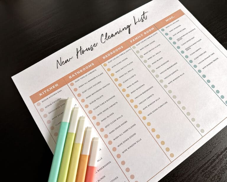 house cleaning checklist for a new house before you move in
