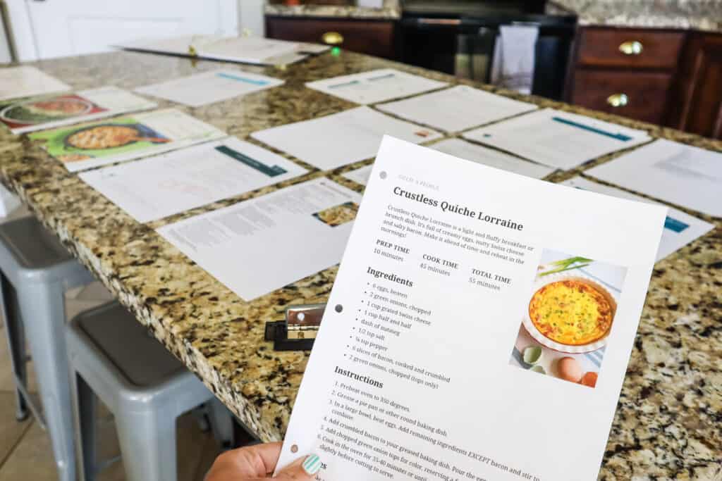 organize your recipe book