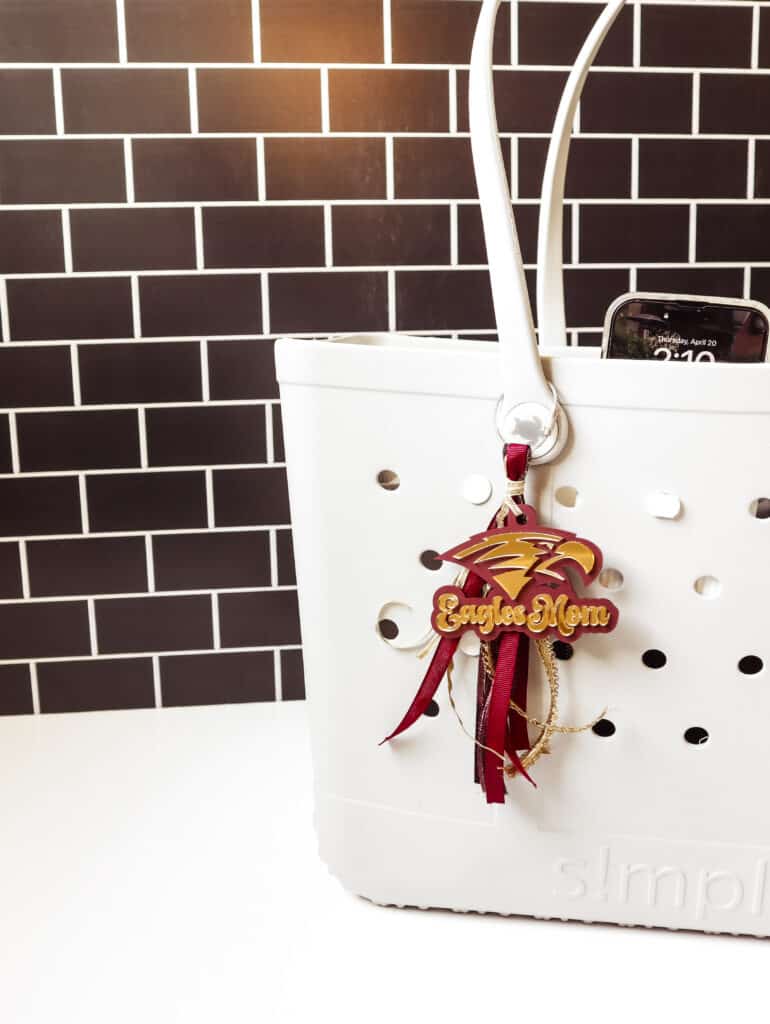 bogg bag custom team charm and tassel