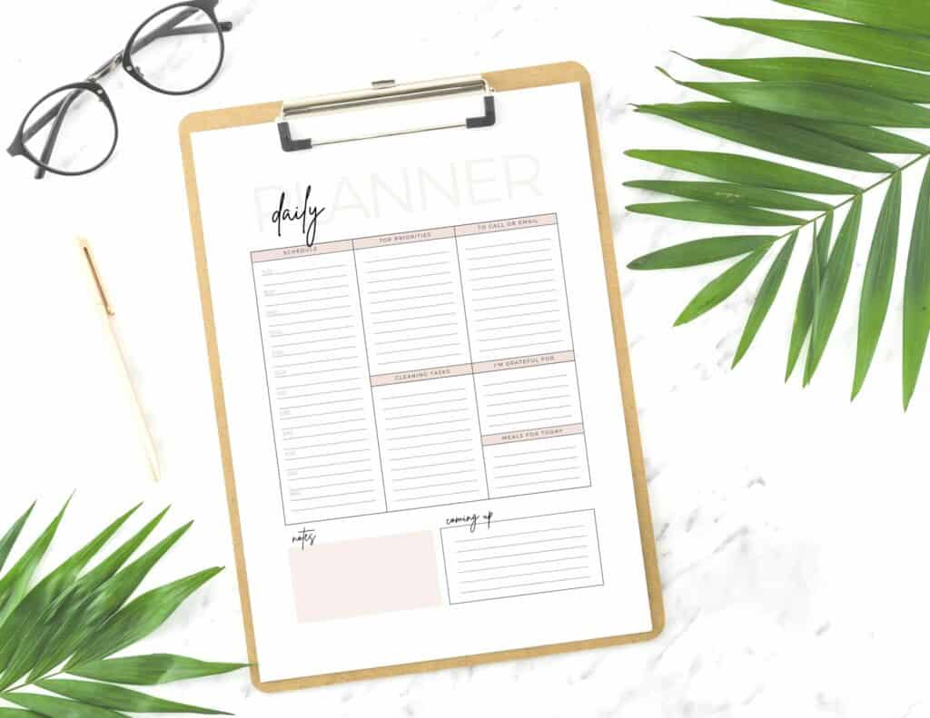 daily planner template printable
