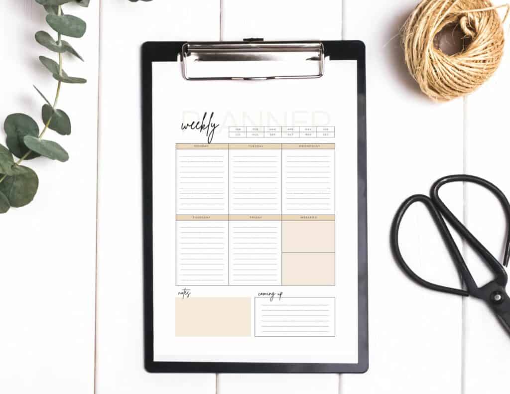 weekly planner templates