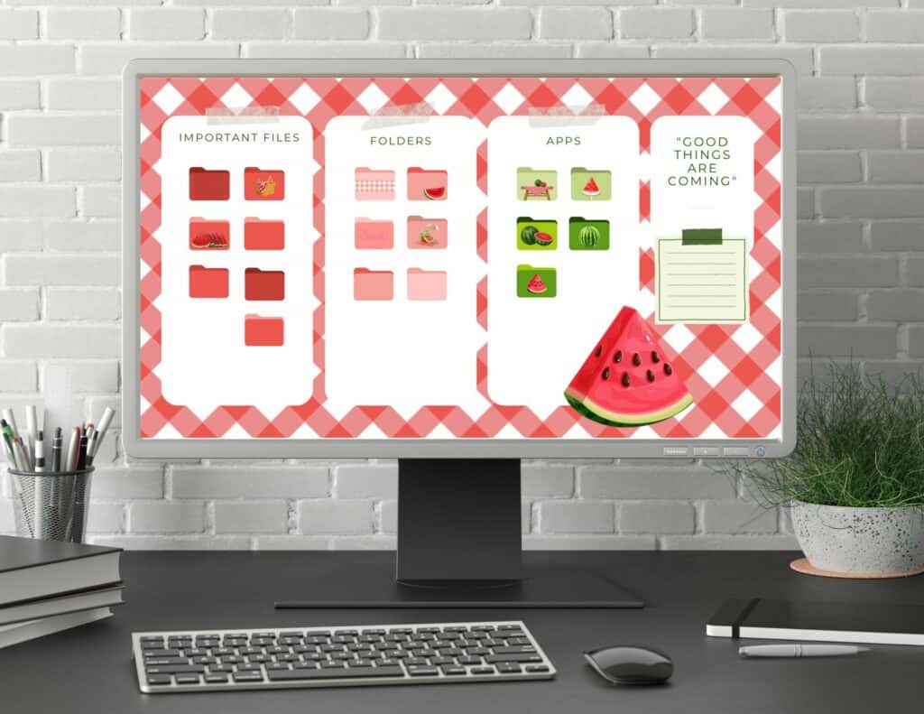 watermelon wallpaper desktop organizer