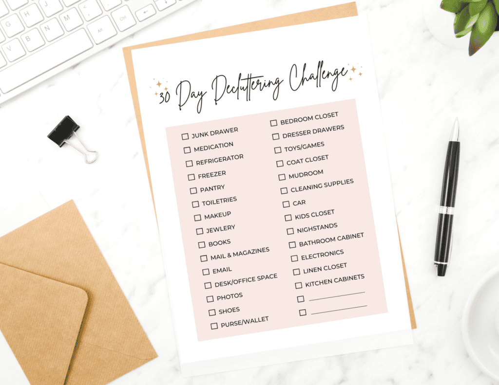 decluttering checklist printable