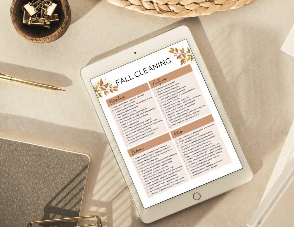 free printable fall cleaning checklist