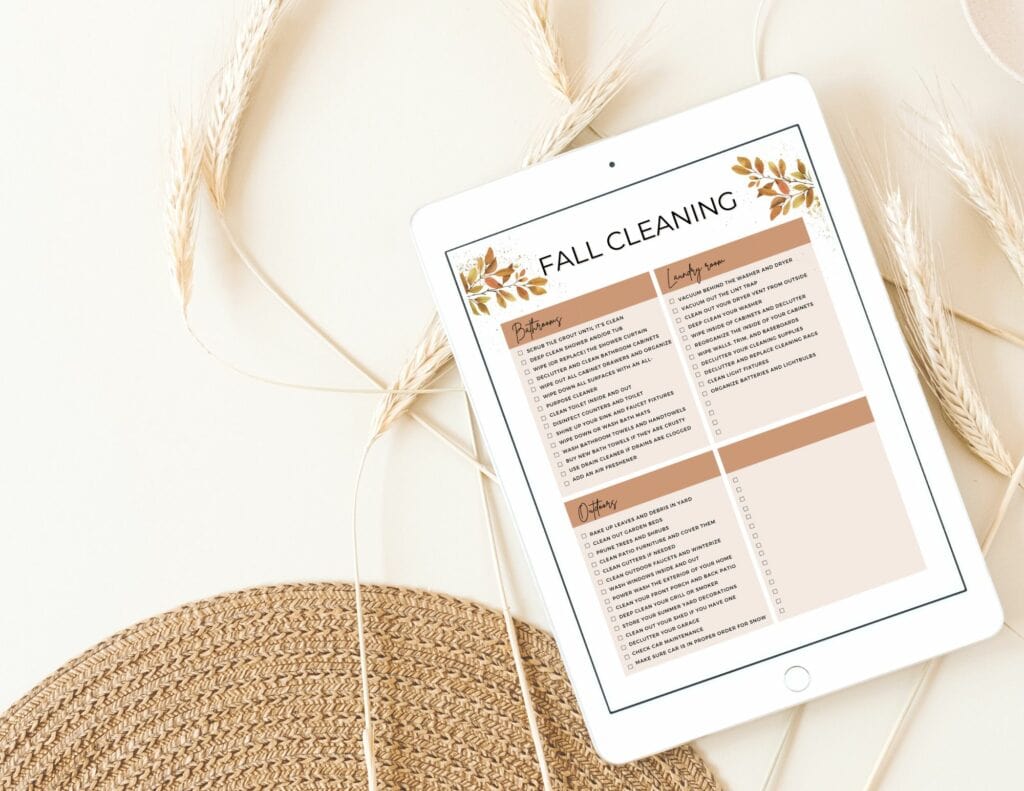fall cleaning checklist free printable 