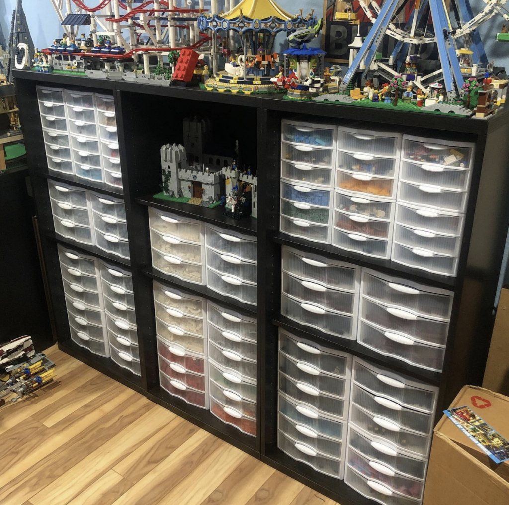 use stacking drawers for lego organizers