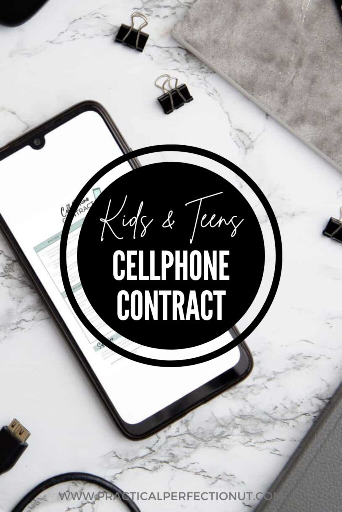 kids and teens cell phone contract printable